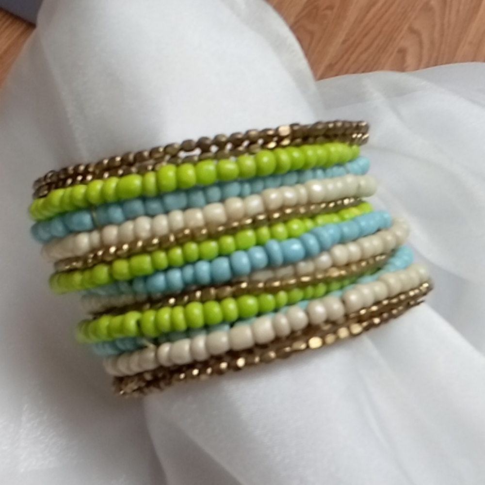 Cuffed beaded bracelet